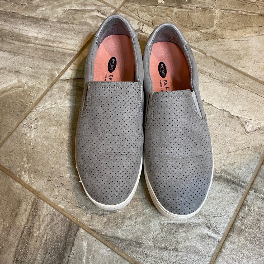 Dr. Scholl's Gray Slip-On Sneakers with Perforated Design